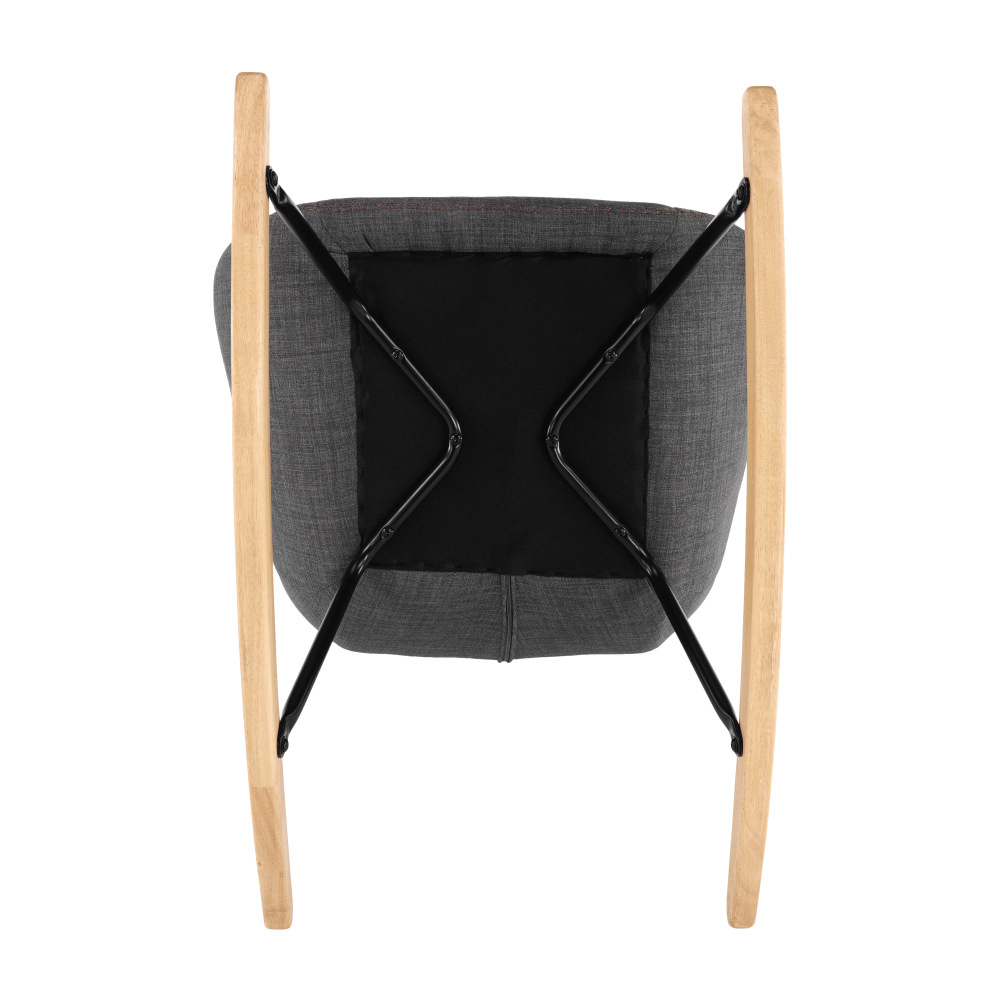 Fotoliu balansoar, material textil gri/lemn, HARPER