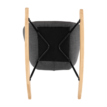Fotoliu balansoar, material textil gri/lemn, HARPER