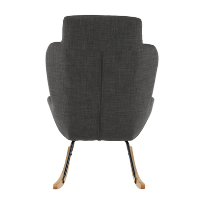 Fotoliu balansoar, material textil gri/lemn, HARPER