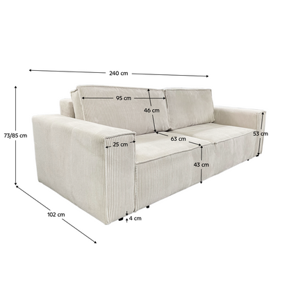 Canapea extensibilă, bej, HARPERA BIG SOFA