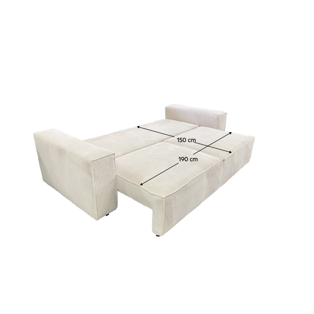 Canapea extensibilă, bej, HARPERA BIG SOFA