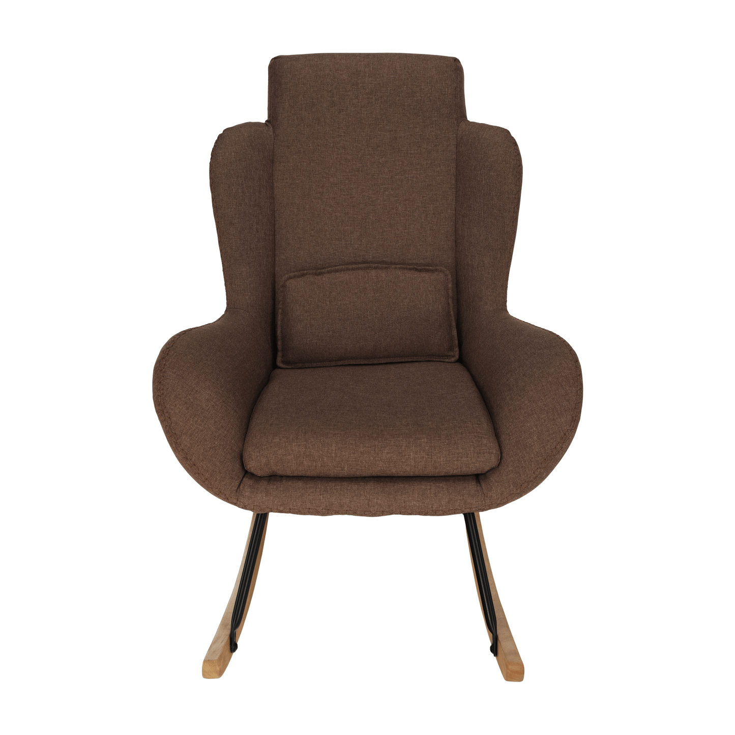 Fotoliu balansoar, material textil maro deschis/lemn, HARPER