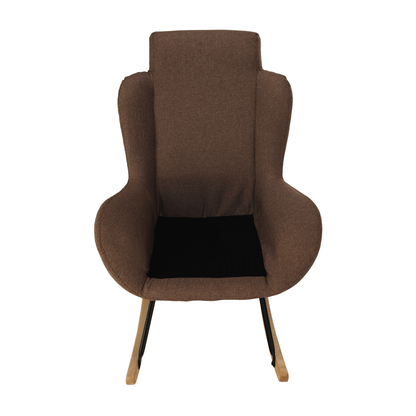 Fotoliu balansoar, material textil maro deschis/lemn, HARPER