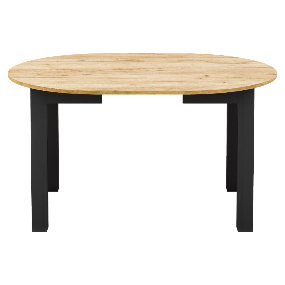 Masă de sufragerie extensibilă, stejar craft auriu/negru, 103-142x76 cm, HARRY