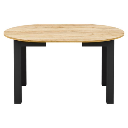 Masă de sufragerie extensibilă, stejar craft auriu/negru, 103-142x76 cm, HARRY