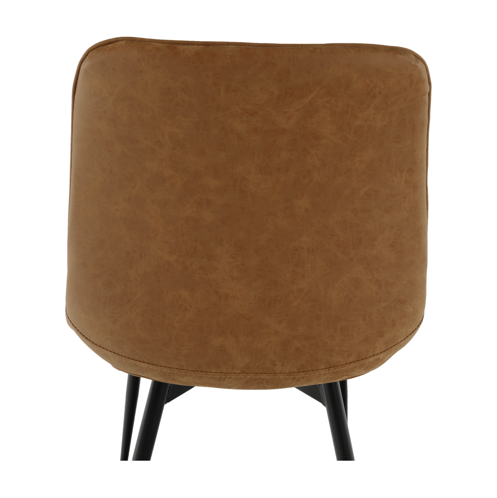 Scaun, piele ecologică maro camel/negru, HAZAL