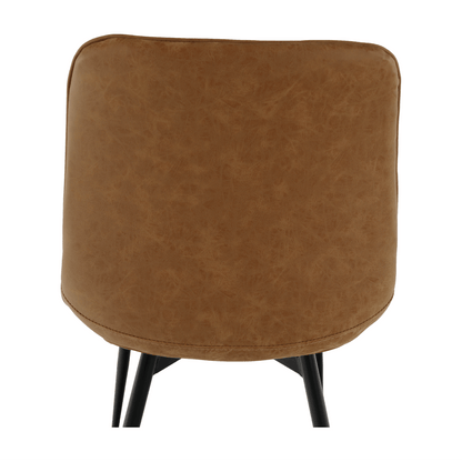 Scaun, piele ecologică maro camel/negru, HAZAL