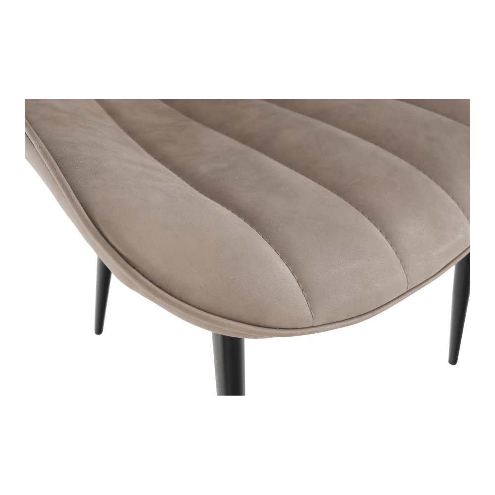 Scaun, piele ecologică gri maroniu taupe/negru, HAZAL