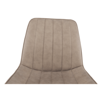 Scaun, piele ecologică gri maroniu taupe/negru, HAZAL