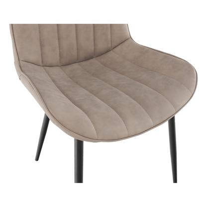 Scaun, piele ecologică gri maroniu taupe/negru, HAZAL