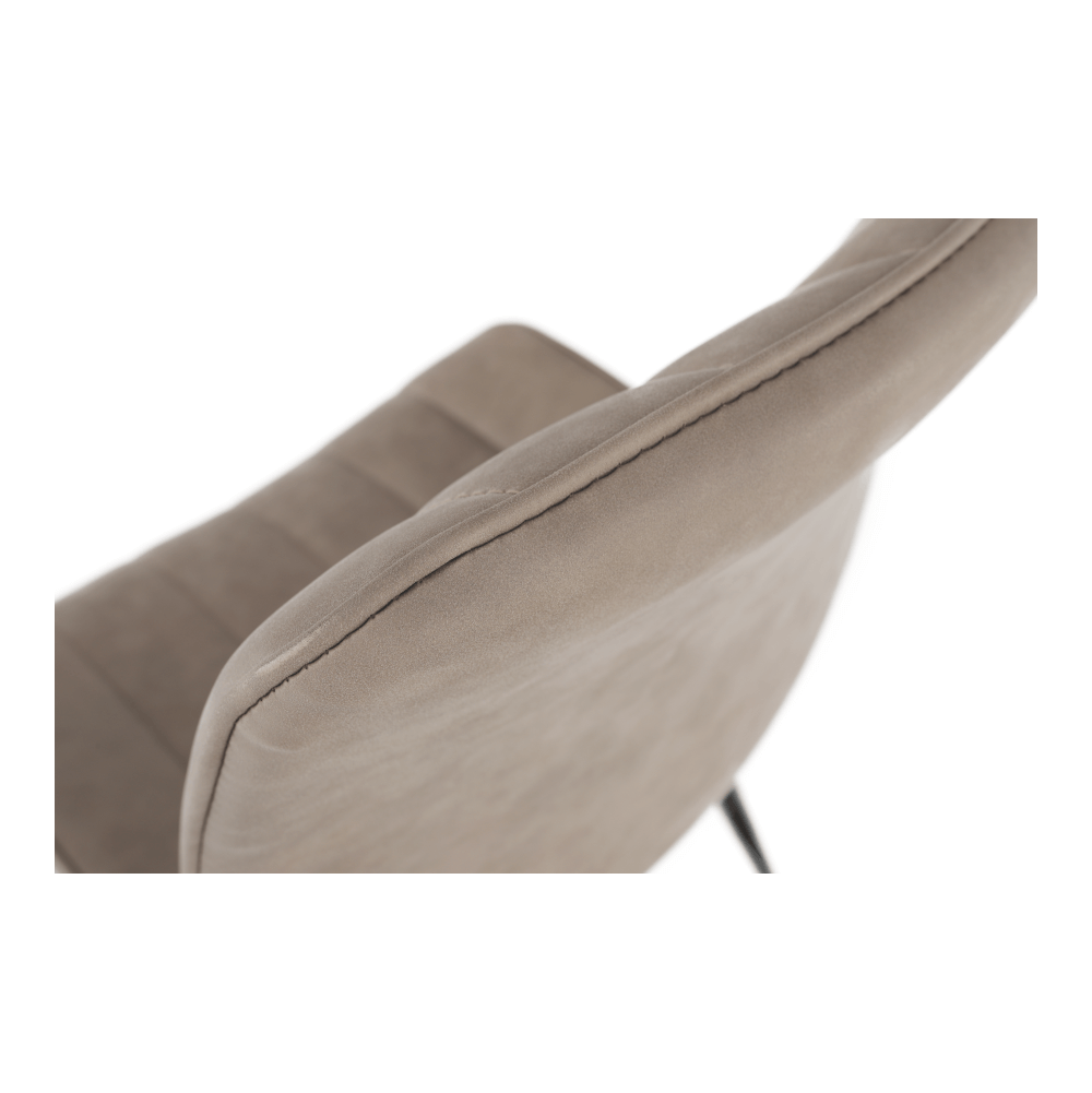 Scaun, piele ecologică gri maroniu taupe/negru, HAZAL
