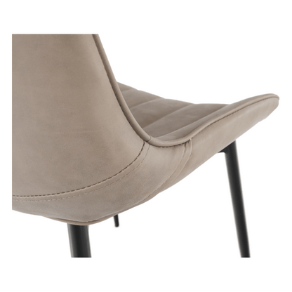 Scaun, piele ecologică gri maroniu taupe/negru, HAZAL