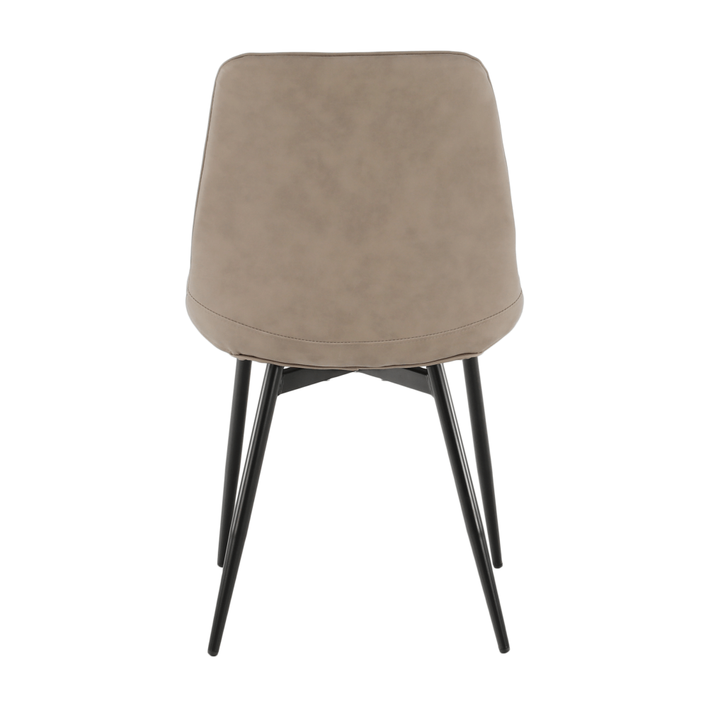 Scaun, piele ecologică gri maroniu taupe/negru, HAZAL