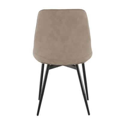 Scaun, piele ecologică gri maroniu taupe/negru, HAZAL