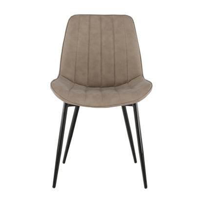 Scaun, piele ecologică gri maroniu taupe/negru, HAZAL
