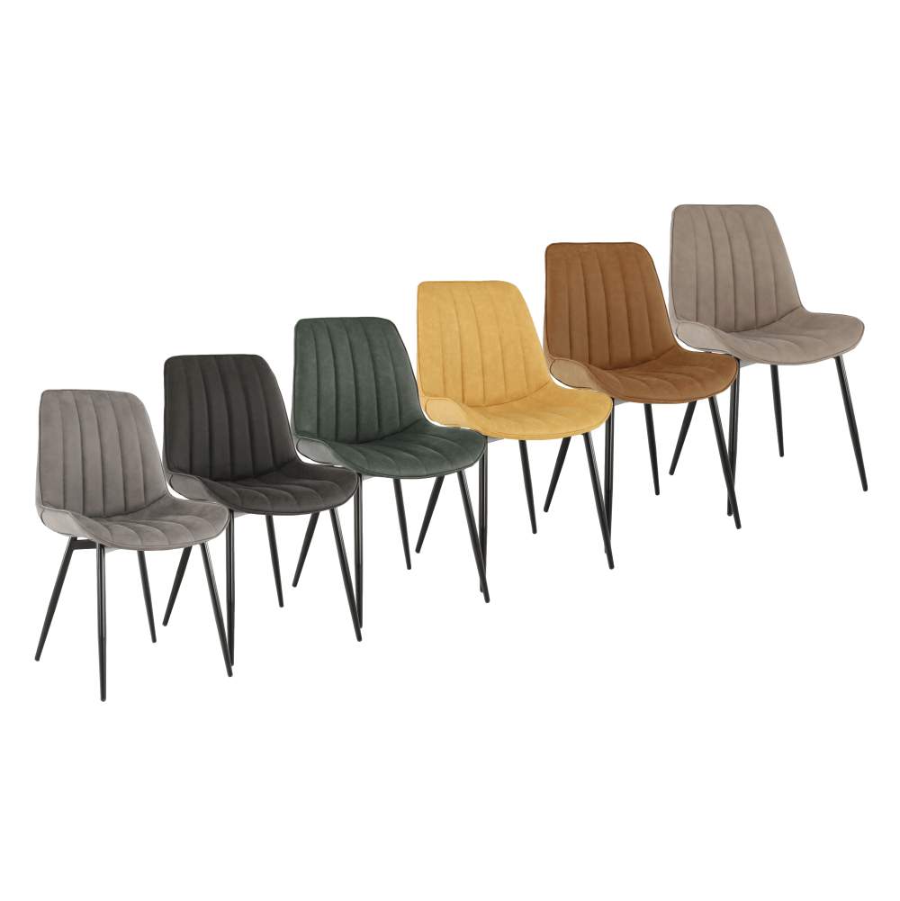Scaun, piele ecologică gri maroniu taupe/negru, HAZAL
