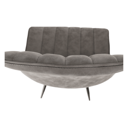 Scaun, piele ecologică gri deschis/negru, HAZAL