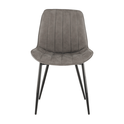 Scaun, piele ecologică gri deschis/negru, HAZAL