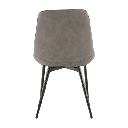 Scaun, piele ecologică gri deschis/negru, HAZAL