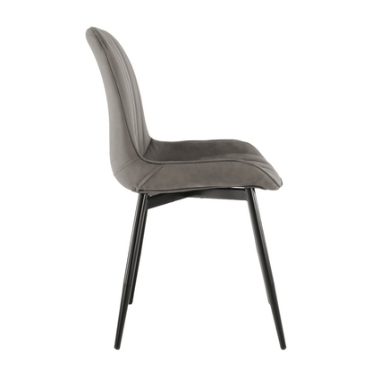 Scaun, piele ecologică gri deschis/negru, HAZAL