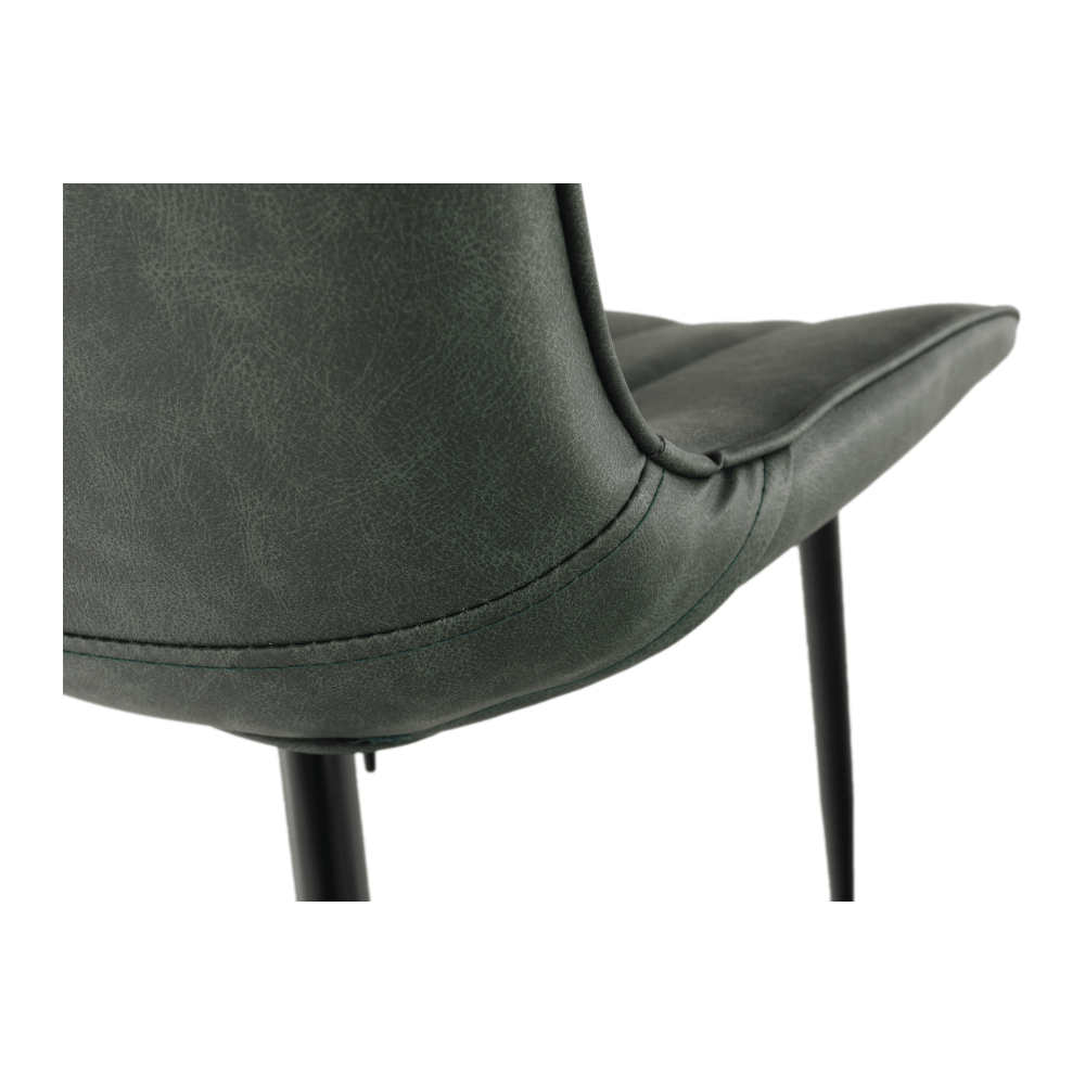 Scaun, piele ecologică verde/negru, HAZAL