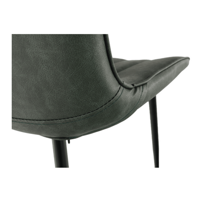 Scaun, piele ecologică verde/negru, HAZAL
