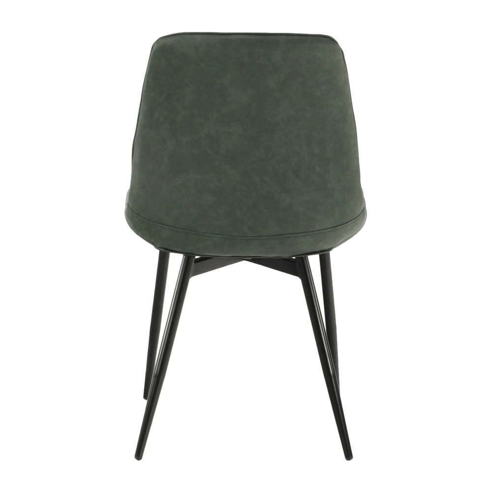 Scaun, piele ecologică verde/negru, HAZAL