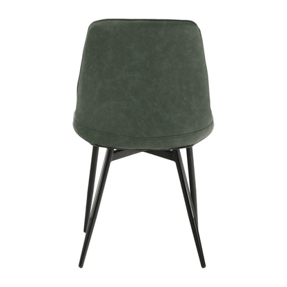 Scaun, piele ecologică verde/negru, HAZAL