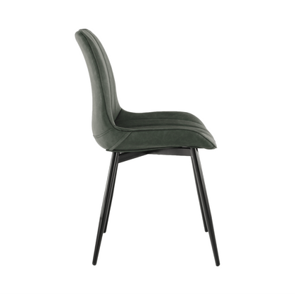 Scaun, piele ecologică verde/negru, HAZAL