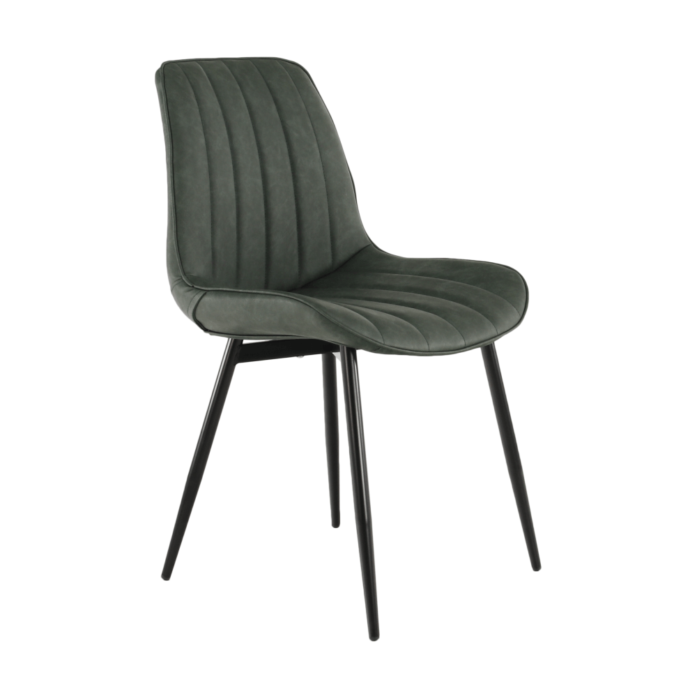 Scaun, piele ecologică verde/negru, HAZAL