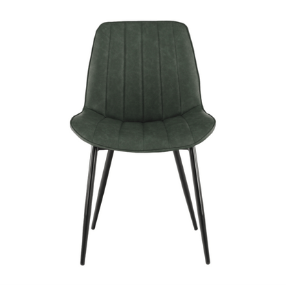 Scaun, piele ecologică verde/negru, HAZAL