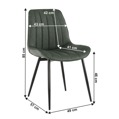 Scaun, piele ecologică verde/negru, HAZAL