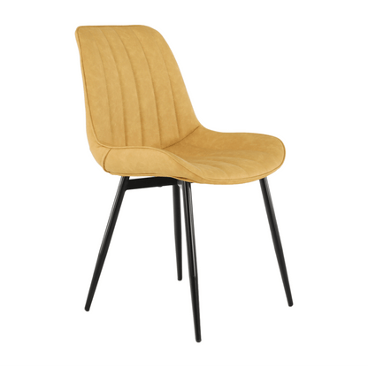 Scaun, piele ecologică galben/negru, HAZAL