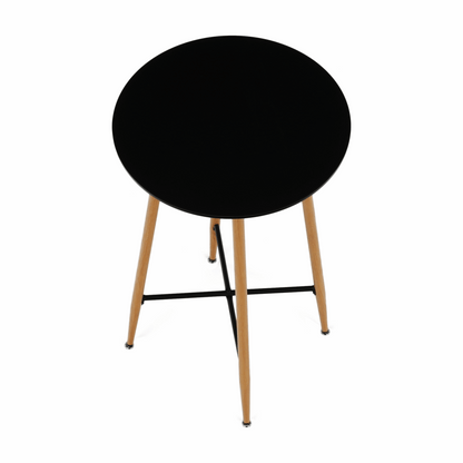 Masă de bar, negru/stejar, diametru 60 cm, IMAM