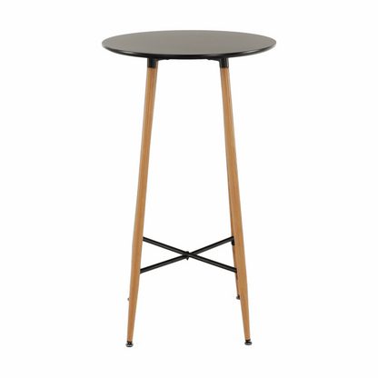 Masă de bar, negru/stejar, diametru 60 cm, IMAM