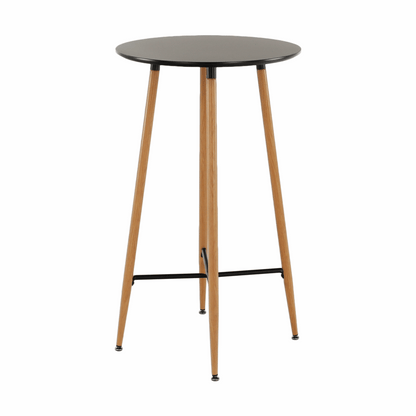 Masă de bar, negru/stejar, diametru 60 cm, IMAM