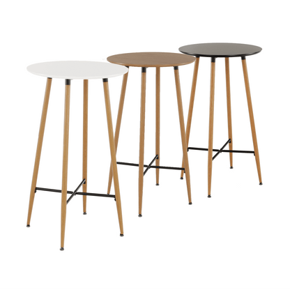 Masă de bar, negru/stejar, diametru 60 cm, IMAM
