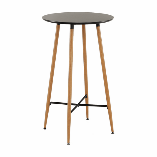 Masă de bar, negru/stejar, diametru 60 cm, IMAM