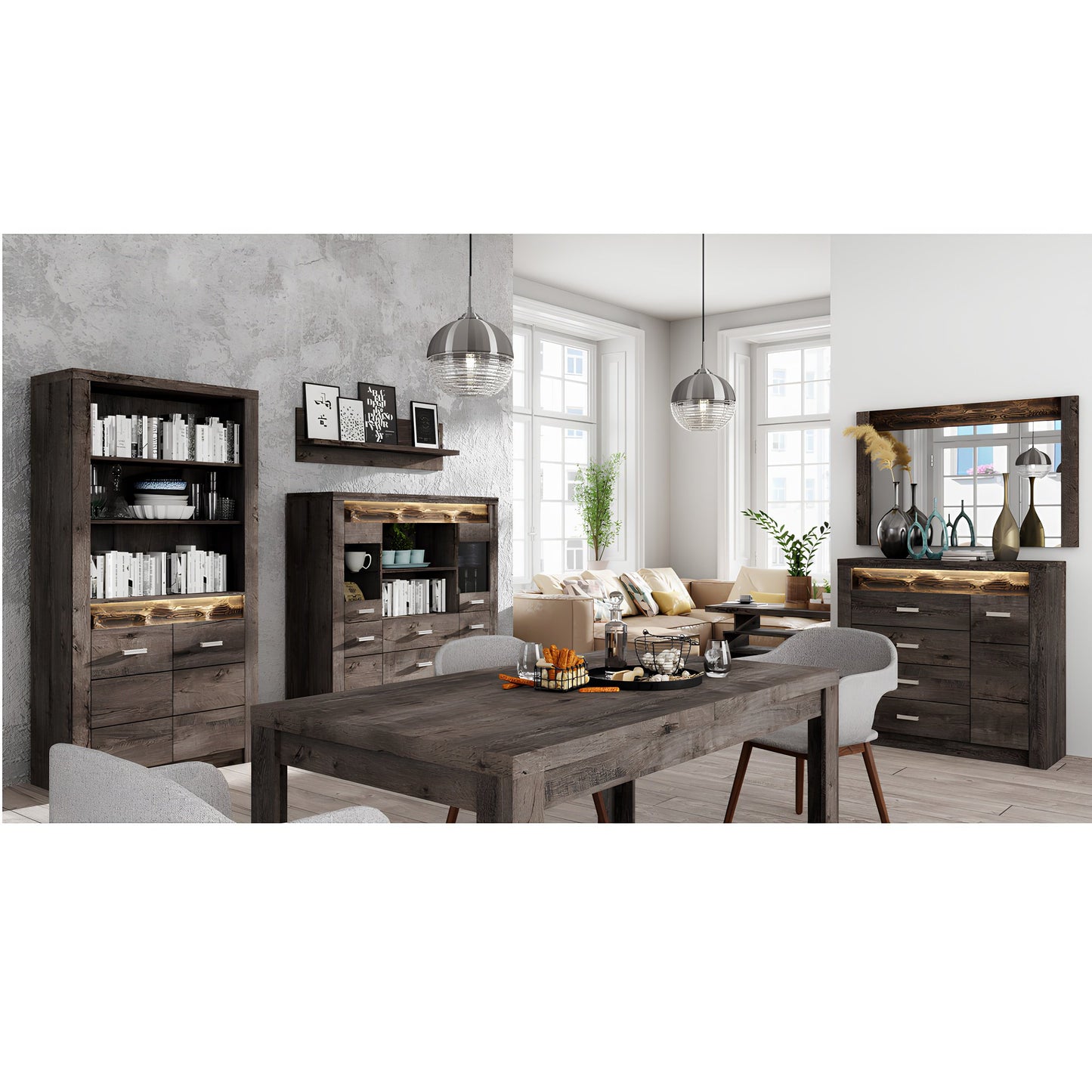 Dulap de colţ, frasin închis, INFINITY 14