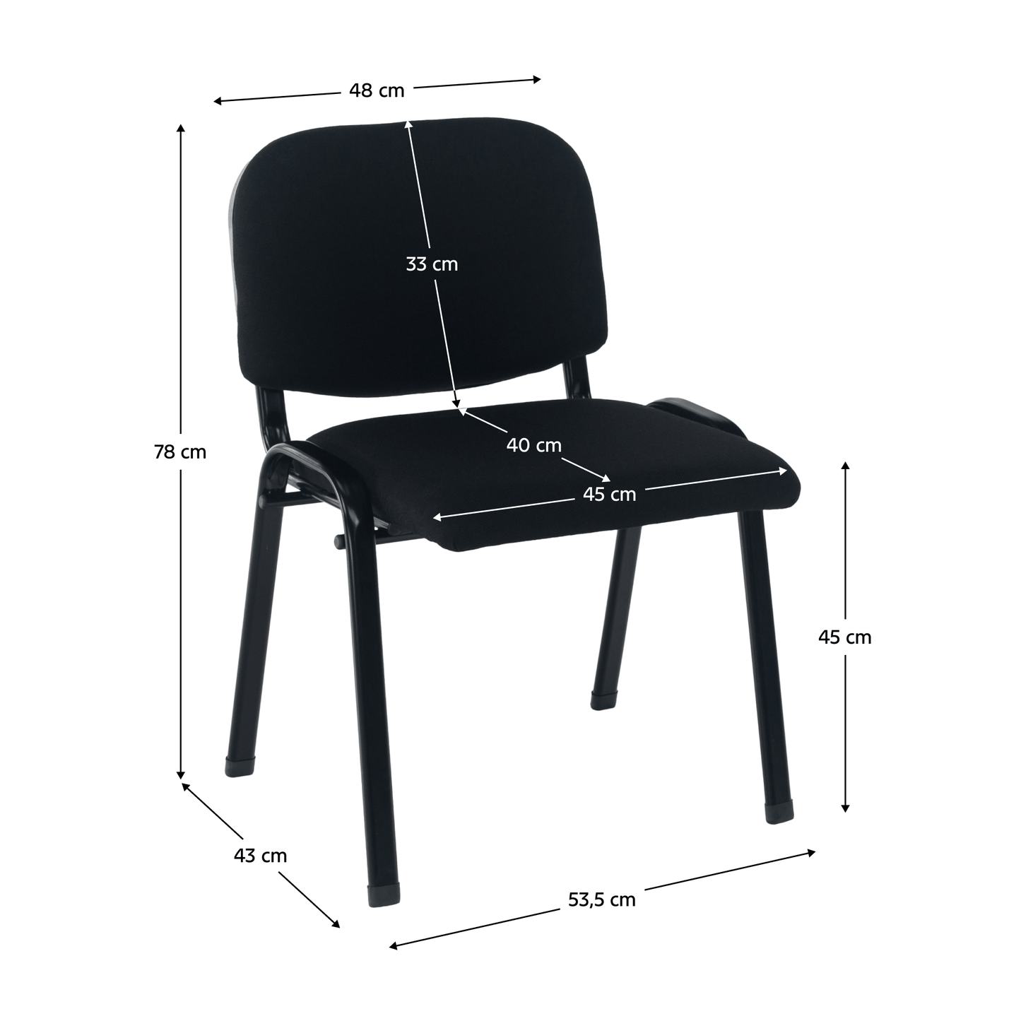 Scau de birou, negru, ISO ECO