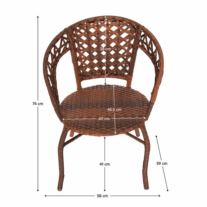 Set de grădină din rattan  1 + 2, maro, JARUB