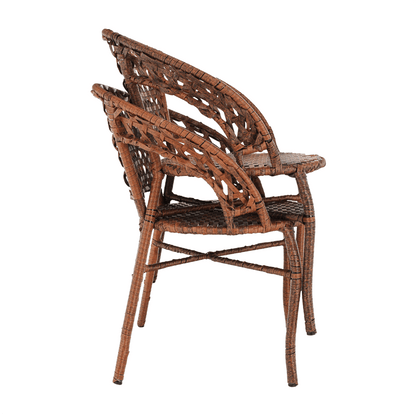Set de grădină din rattan  1 + 2, maro, JARUB