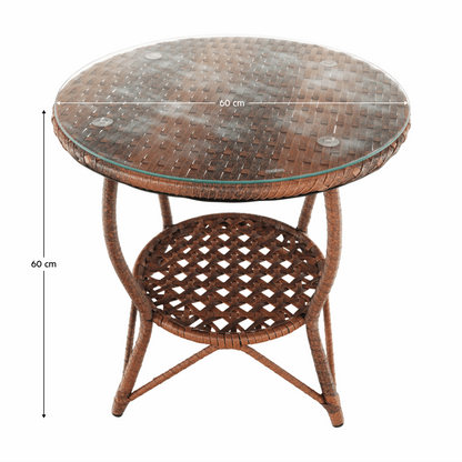 Set de grădină din rattan  1 + 2, maro, JARUB