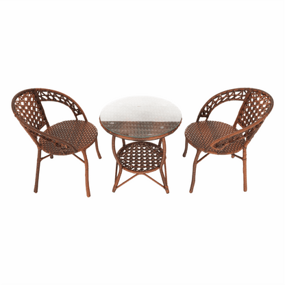 Set de grădină din rattan  1 + 2, maro, JARUB