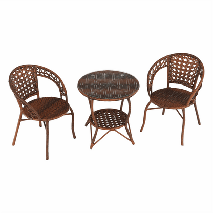 Set de grădină din rattan  1 + 2, maro, JARUB