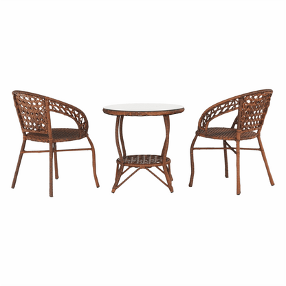 Set de grădină din rattan  1 + 2, maro, JARUB