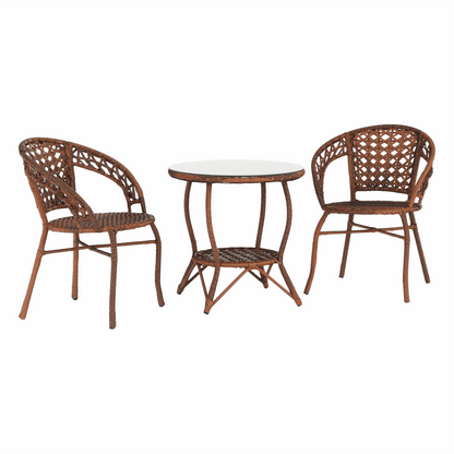 Set de grădină din rattan  1 + 2, maro, JARUB