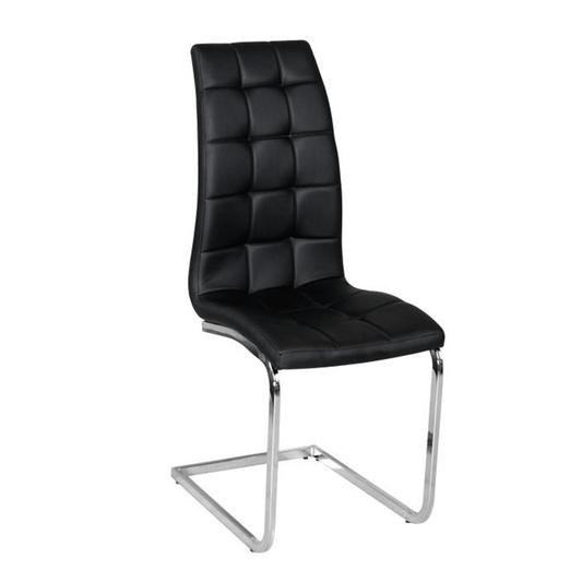 Scaun bucătărie, piele ecologică negru/crom, DULCIA