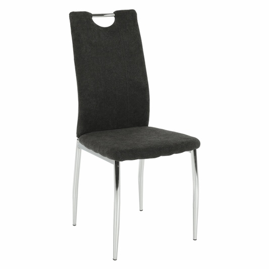 Scaun dining, textil gri maro/crom, OLIVA NEW