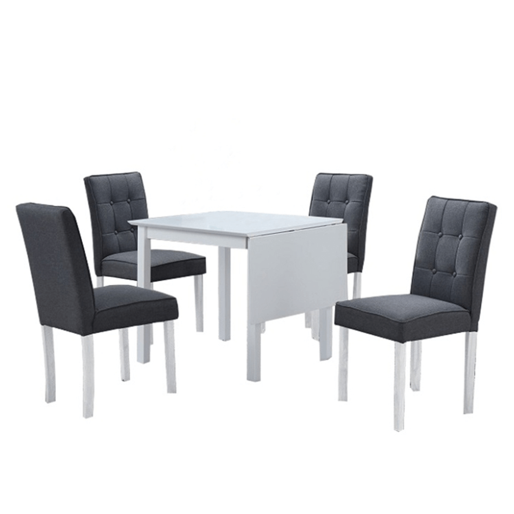 Set dining cu masă pliabilă, alb / gri, BJORK NEW 1+4